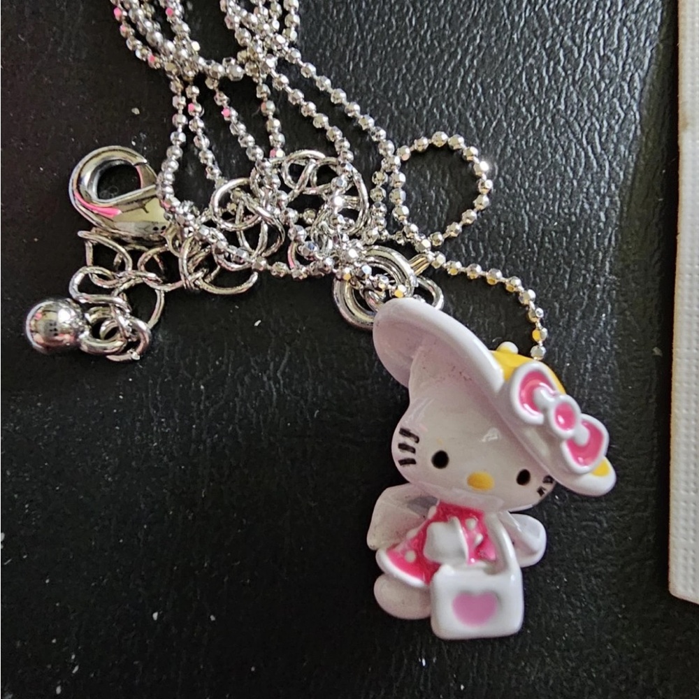 Hello Kitty Silver-Plated Pendant Necklace with Pink and Red Accents - Picture 3 of 4